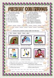 English Worksheet: Present continuous