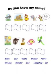 English worksheet: Animals