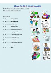 English Worksheet: how to be a good pupil?