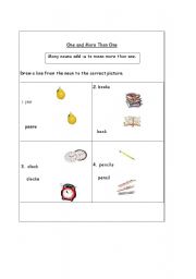 English worksheet: One or more than one
