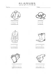 English Worksheet: Tracing and colouring - 2