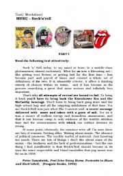 English Worksheet: RocknRoll - an era