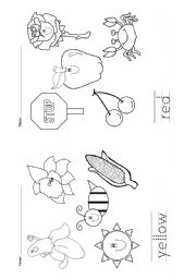 English Worksheet: Yellow and red