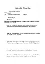 English Worksheet: Catch Me If You Can