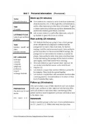 English Worksheet: personal information