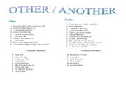 English Worksheet: other / another