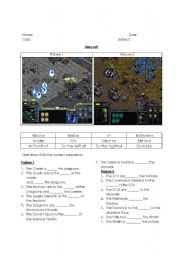 English worksheet: Preposition of Places: Starcraft Edition