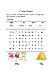 English Worksheet: AY Words