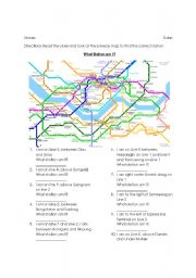 English Worksheet: Preposition of Places: Subway Station Riddle