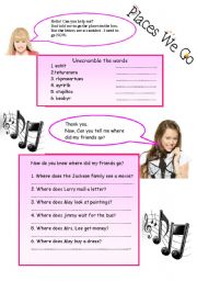 English worksheet: Places We Go 