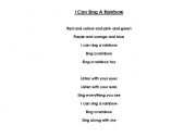 English worksheet: I Can Sing A Rainbow - lyrics poster & flashcards