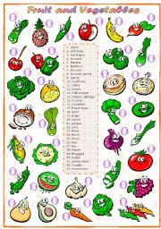 English Worksheet: Fruit and vegetables (2 of 3): Matching