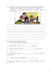 English Worksheet: tastes food 