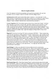 English Worksheet: Extra ideas for the end of class