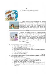 English Worksheet: Test on Summer holidays.