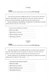 English worksheet: reading test