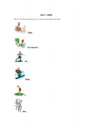 English Worksheet: was / were