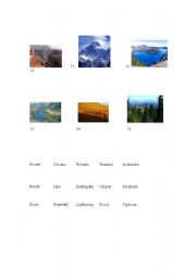 English Worksheet: Geography Match vocabulary to pictures2