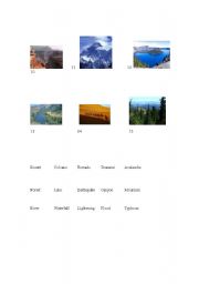 English worksheet: Geography Match vocabulary to pictures2