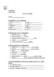 English Worksheet: test 2 