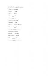 English worksheet: Prepositions in, at, on