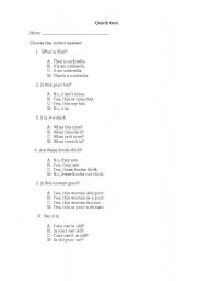 English worksheet: Quick test