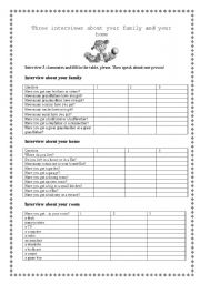 English Worksheet: Three interviews