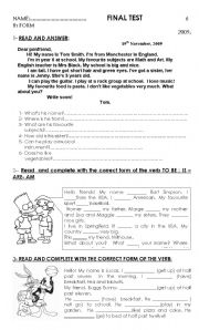 English Worksheet: final test 