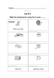 English worksheet: This is a,an