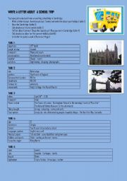 English Worksheet: A SCHOOL TRIP