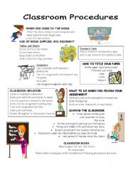 English Worksheet: Classroom Procedures                 