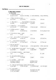 English worksheet: Use of English