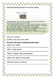 English worksheet: Reading-SCHOOL