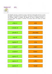 English worksheet: Food partitives (Food lesson part 1)