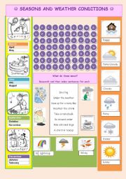 English Worksheet: seasons and weather