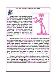 English Worksheet: pink panther