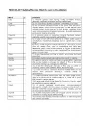 English worksheet: Building Materials Vocabulary