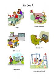 English Worksheet: My day ( Part 2 of 3)
