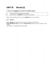 English Worksheet: should
