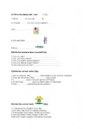 English worksheet: quiz