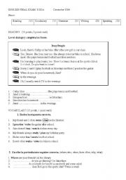 English worksheet: Second test first term II Adults