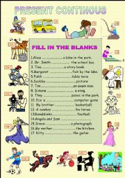 English Worksheet: present continous tense