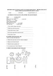 English worksheet: exam