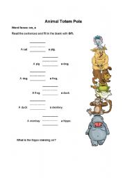 English worksheet: Animals