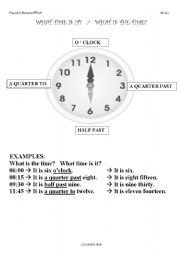 English worksheet: Telling the time