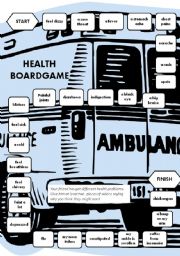 English Worksheet: Health-a boardgame (B&W)