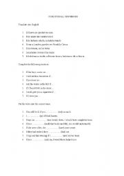 English Worksheet: Conditional sentences - exercises