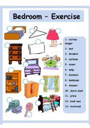 English Worksheet: Bedroom - House