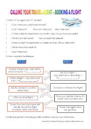 English Worksheet: Booking a flight - dialogue