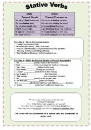 starive verbs- 2 pages